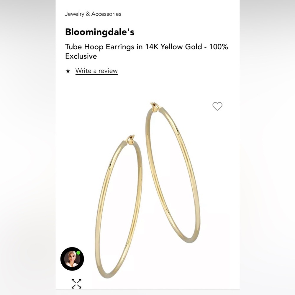 Bloomingdale’s 14k gold large hoops
